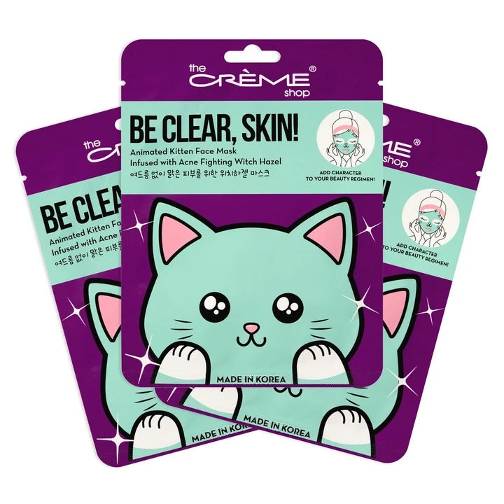 Be Clear, Skin! Kitten Face Mask - Acne Fighting Witch Hazel