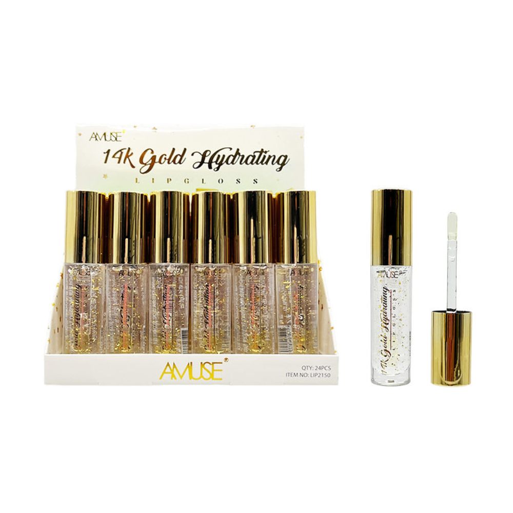 Display - 14K Gold Hydrating Lip Gloss - 24 Pcs