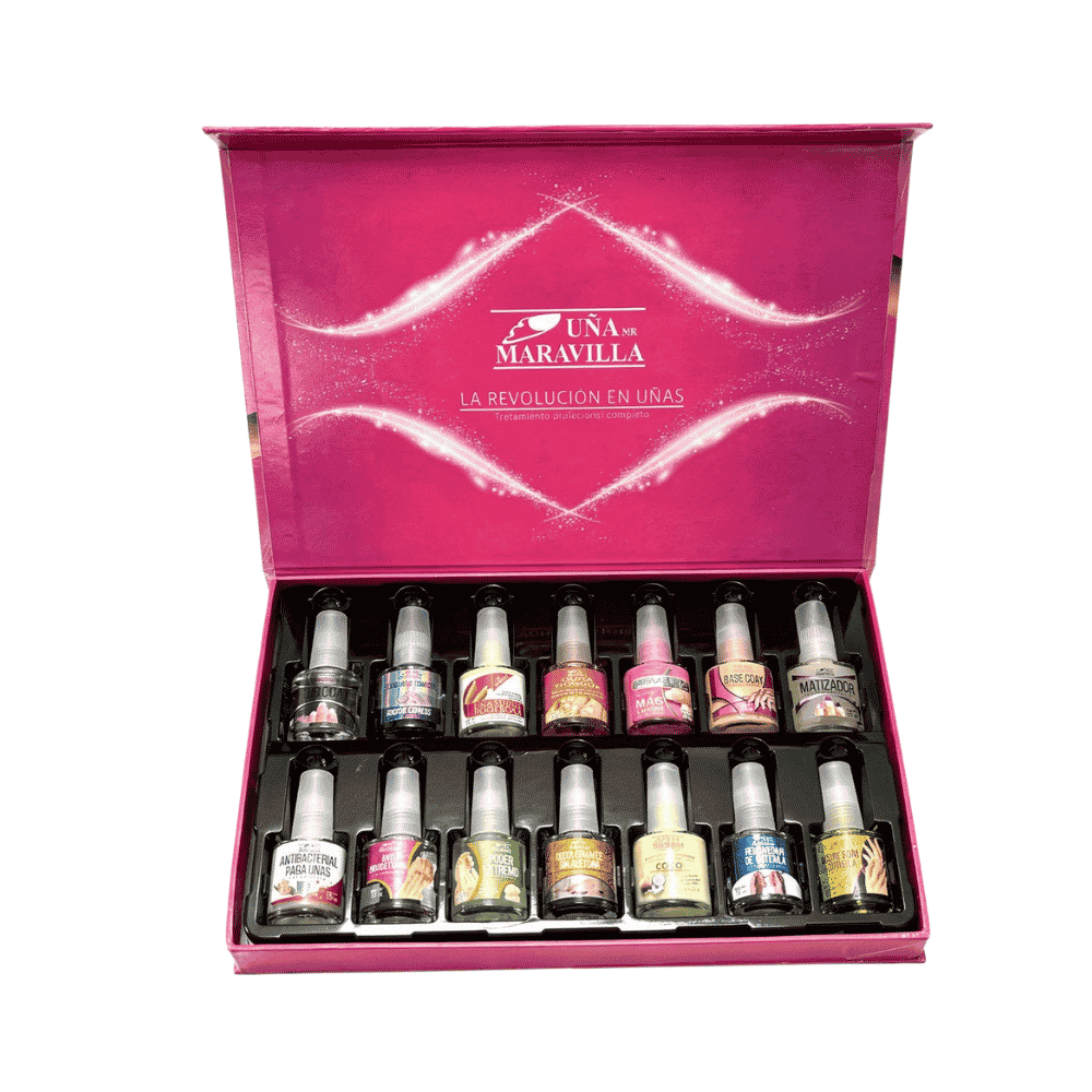 Kit 14 pz - Colección Esmaltes Tratamientos Uñas KJ Beauty - MAKEUPMX Distribuidora