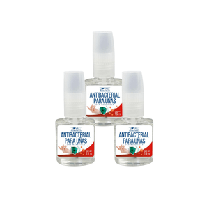 Pack 3 pz - Esmalte Antibacterial Para Uñas - MAKEUPMX Distribuidora