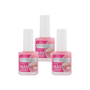 Pack 3 Pz - Esmalte Keratina Para Uñas - MAKEUPMX Distribuidora