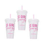 Pack 3 pz - Vasos De Plástico c/popote - MAKEUPMX Distribuidora