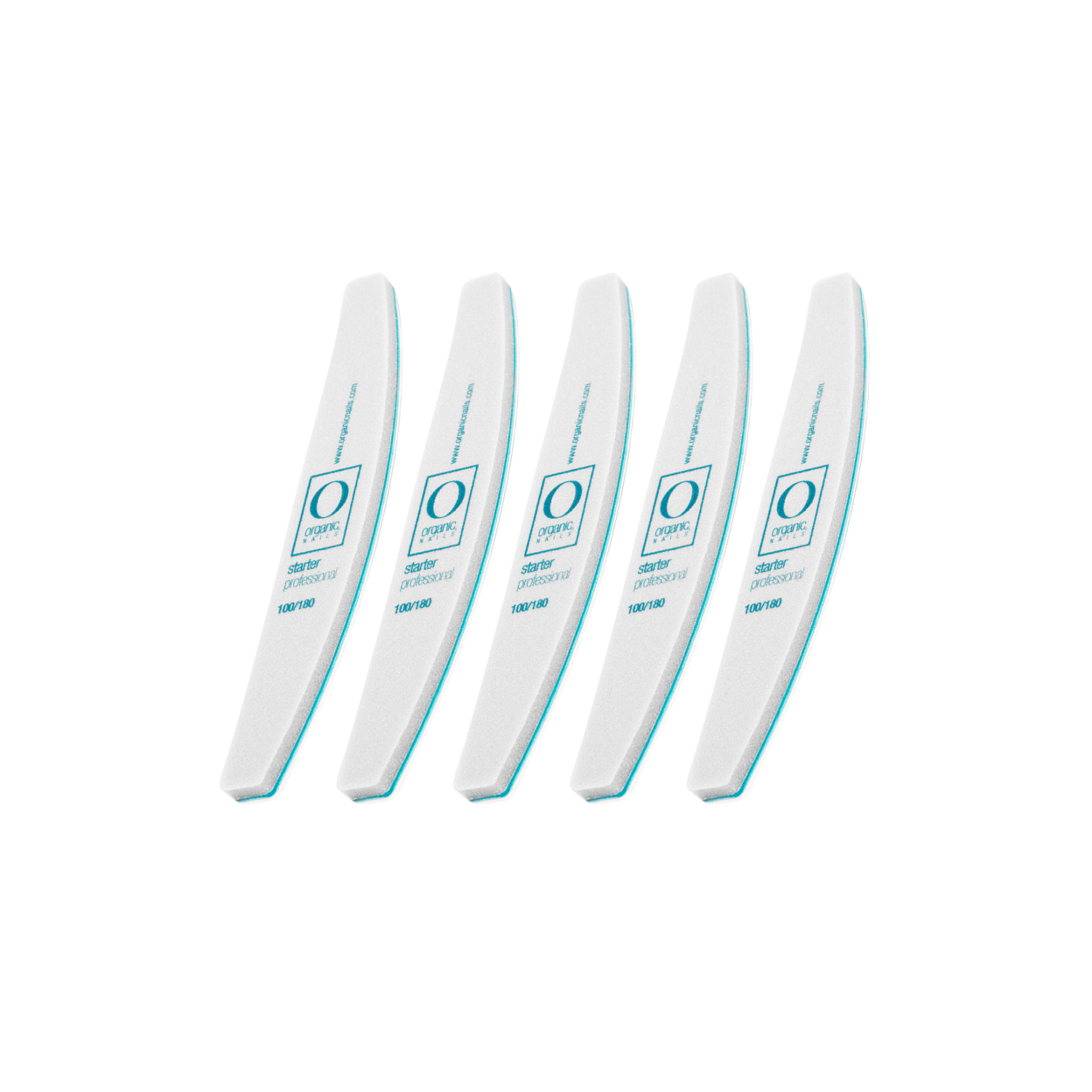 Pack 5 Pz - Organic Nails Lima Profesional 100/180 Turquesa - MAKEUPMX Distribuidora