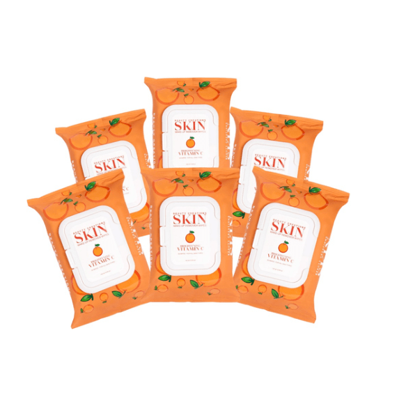 Pack De 6 Pz - Toallas Desmaquillantes Skin Vitamin C - MAKEUPMX Distribuidora