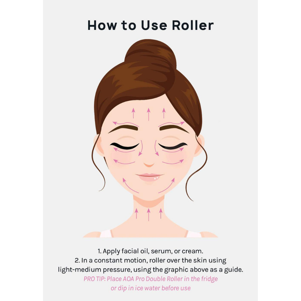 Gua Sha + Roller Massaging Set - Rose Quartz