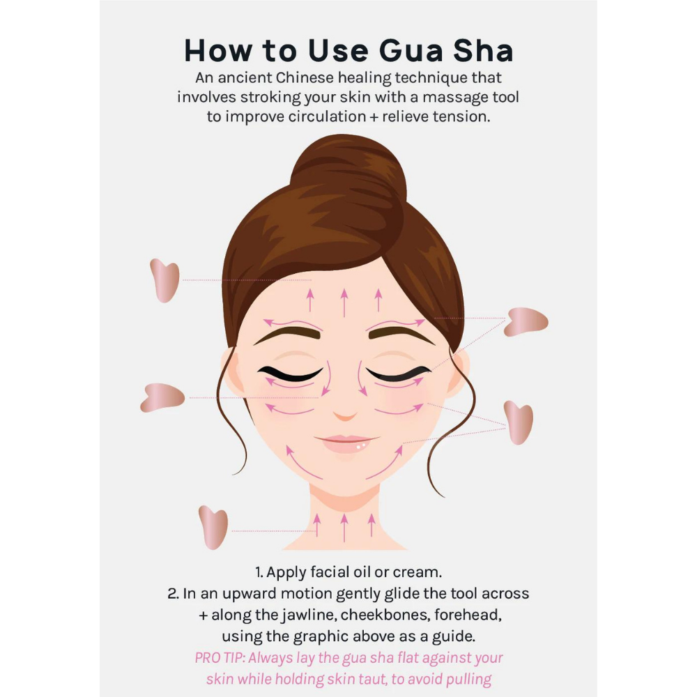 Gua Sha + Roller Massaging Set - Rose Quartz