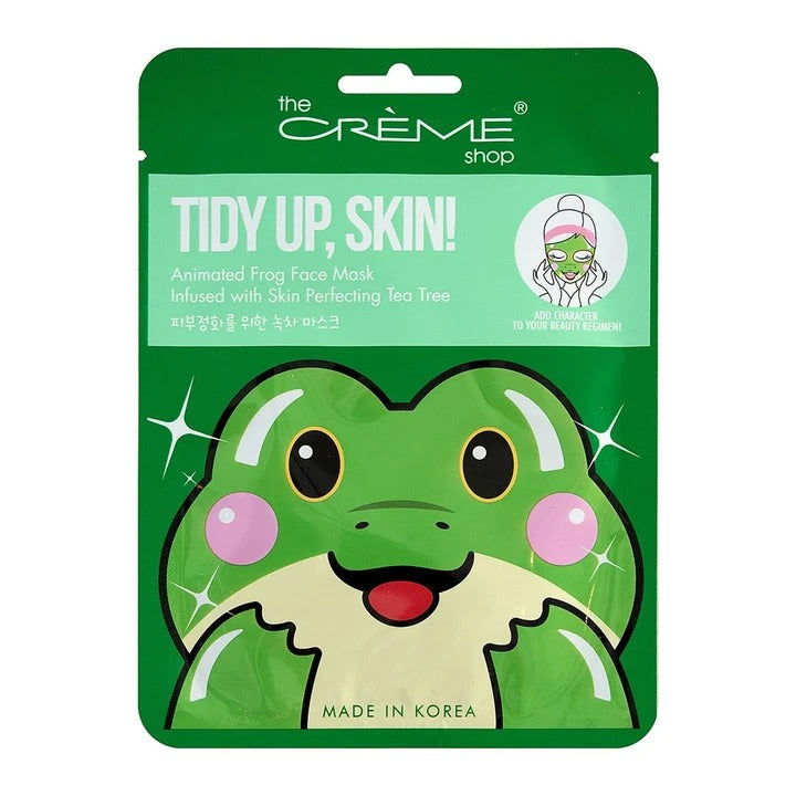 Tidy Up, Skin! Animated Frog Face Mask - Skin Perfecting Tea Tree
