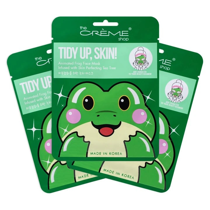 Tidy Up, Skin! Animated Frog Face Mask - Skin Perfecting Tea Tree