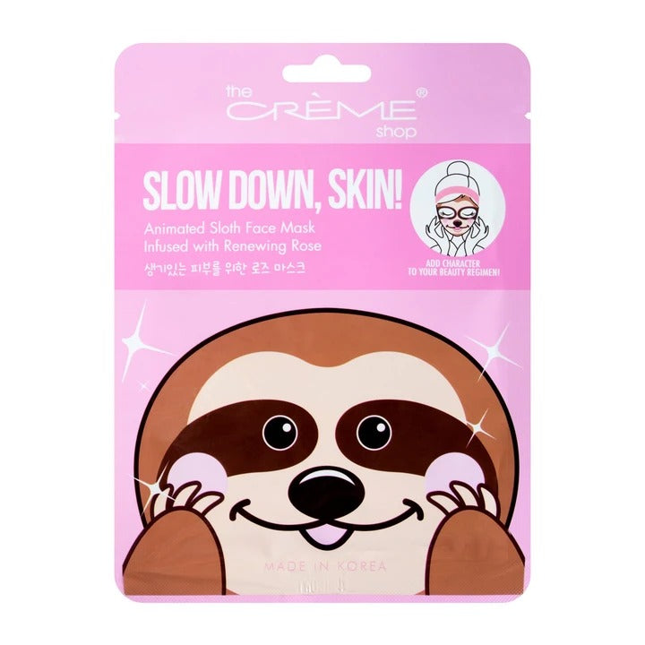 Slow Down, Skin! Sloth Face Mask - Renewing Rose
