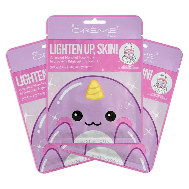 Lighten Up, Skin! Animated Narwhal Face Mask - Brightening Vitamin C