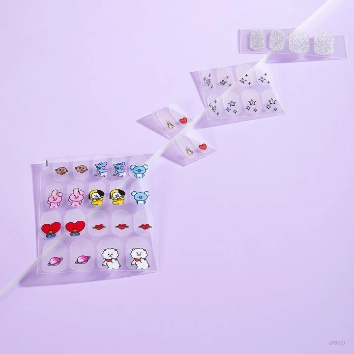 BT21: Universtar Gel Nail Strips (Set of 35) - MAKEUPMX Distribuidora