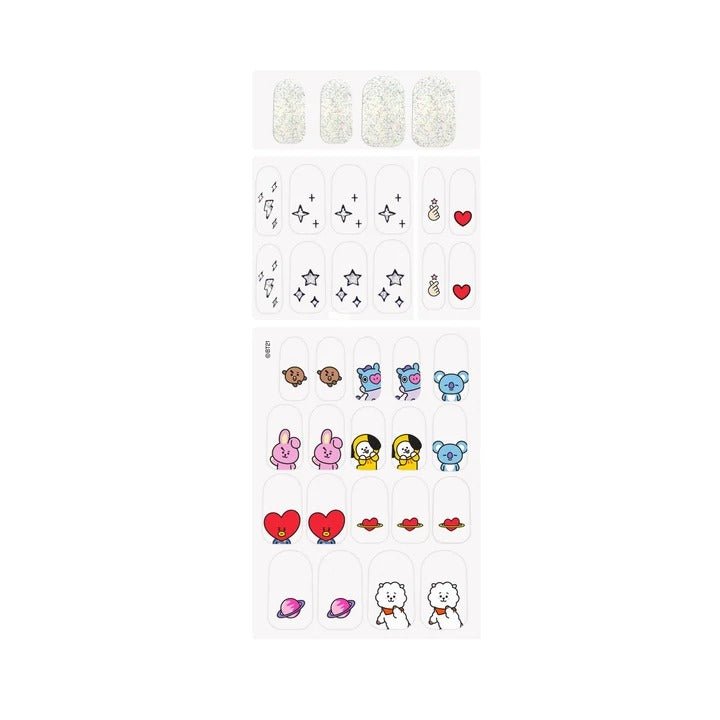 BT21: Universtar Gel Nail Strips (Set of 35) - MAKEUPMX Distribuidora