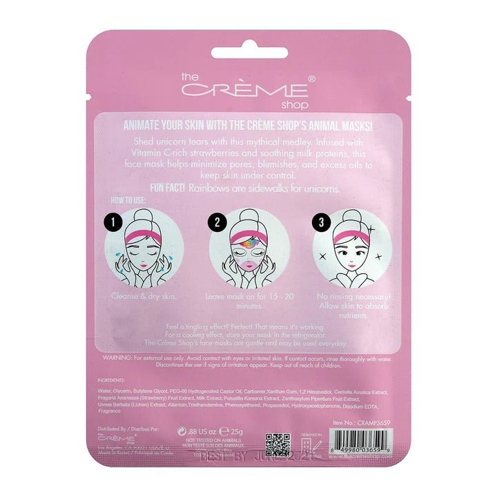 Clear Up, Skin! Unicorn Face Mask - Clarifying Strawberry Milk - MAKEUPMX Distribuidora