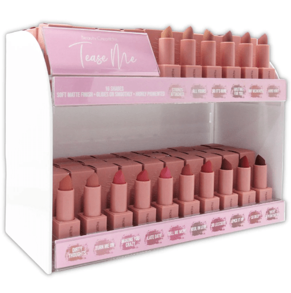 Display - Tease Me Lipsticks - 96 Pcs - MAKEUPMX Distribuidora