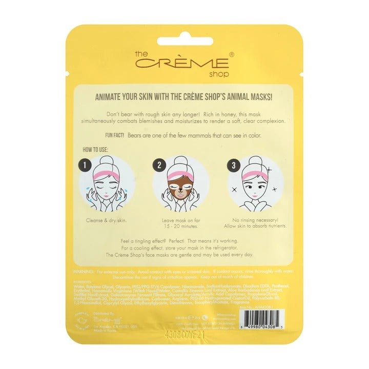 Soften Up, Skin! Bear Face Mask - Skin Loving Honey - MAKEUPMX Distribuidora