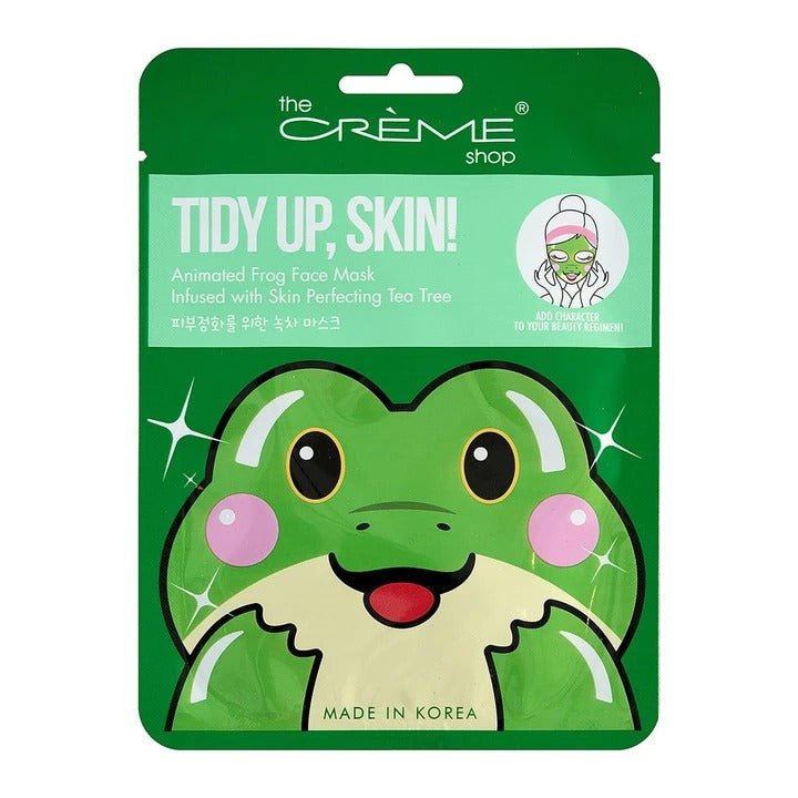 Tidy Up, Skin! Animated Frog Face Mask - Skin Perfecting Tea Tree - MAKEUPMX Distribuidora