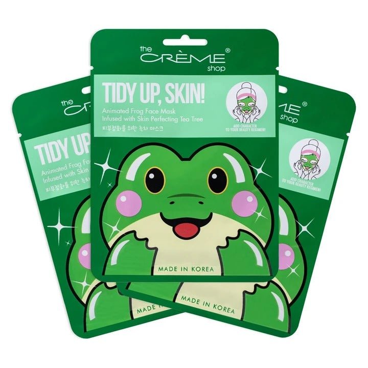 Tidy Up, Skin! Animated Frog Face Mask - Skin Perfecting Tea Tree - MAKEUPMX Distribuidora