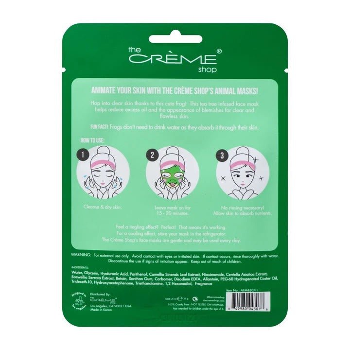 Tidy Up, Skin! Animated Frog Face Mask - Skin Perfecting Tea Tree - MAKEUPMX Distribuidora