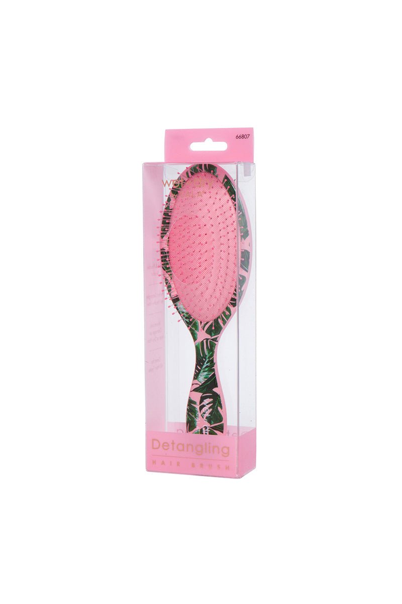 WET N DRY HAIR BRUSH - TROPICAL PALM - MAKEUPMX Distribuidora